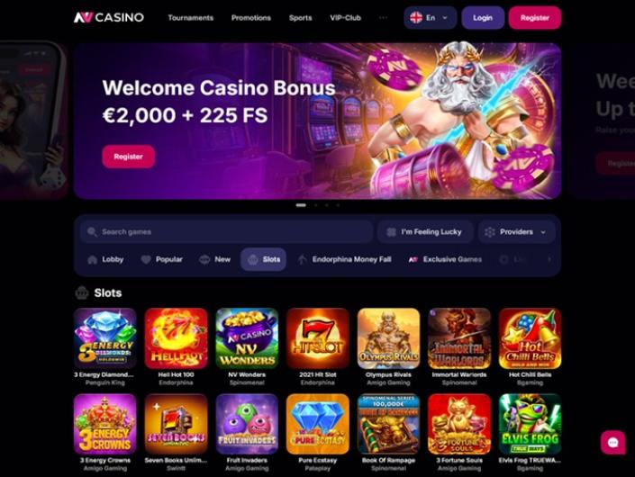 NVCasino bonuspagina